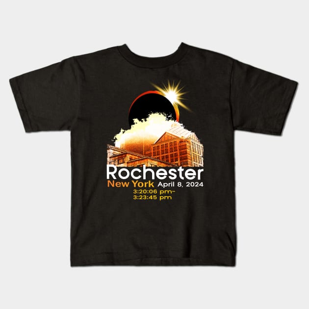 Solar Eclipse 2024 Rochester NY New York Totality Eclipse Kids T-Shirt by AlmaDesigns